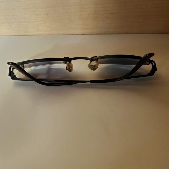 Moschino Vintage 90s Persol Small Oval Rimless Sunglasses Black Grey - Picture 6 of 16